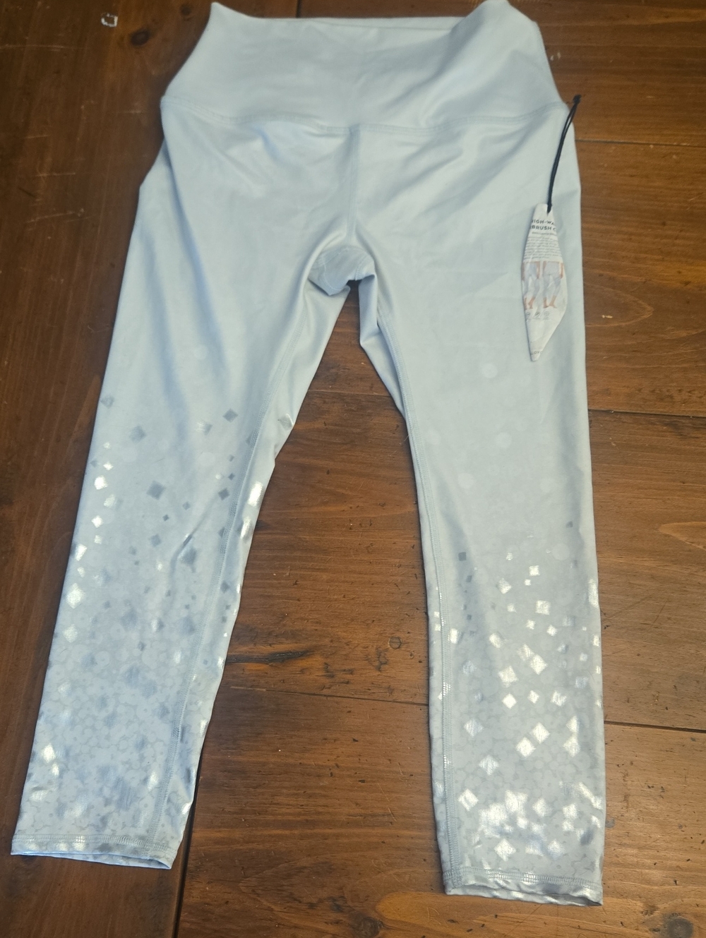 Alo Yoga Womens Leggings Light Grat Woth Silver Accents Size Small